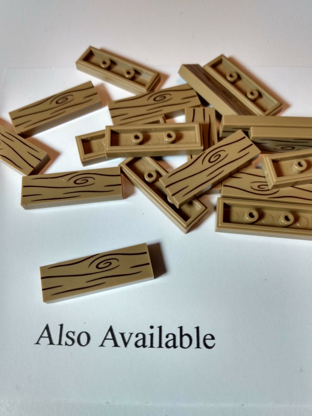 New 1x4 Brown Wood Grain Tile 4 Nail Pattern — 20 Pieces — Compatible with Lego