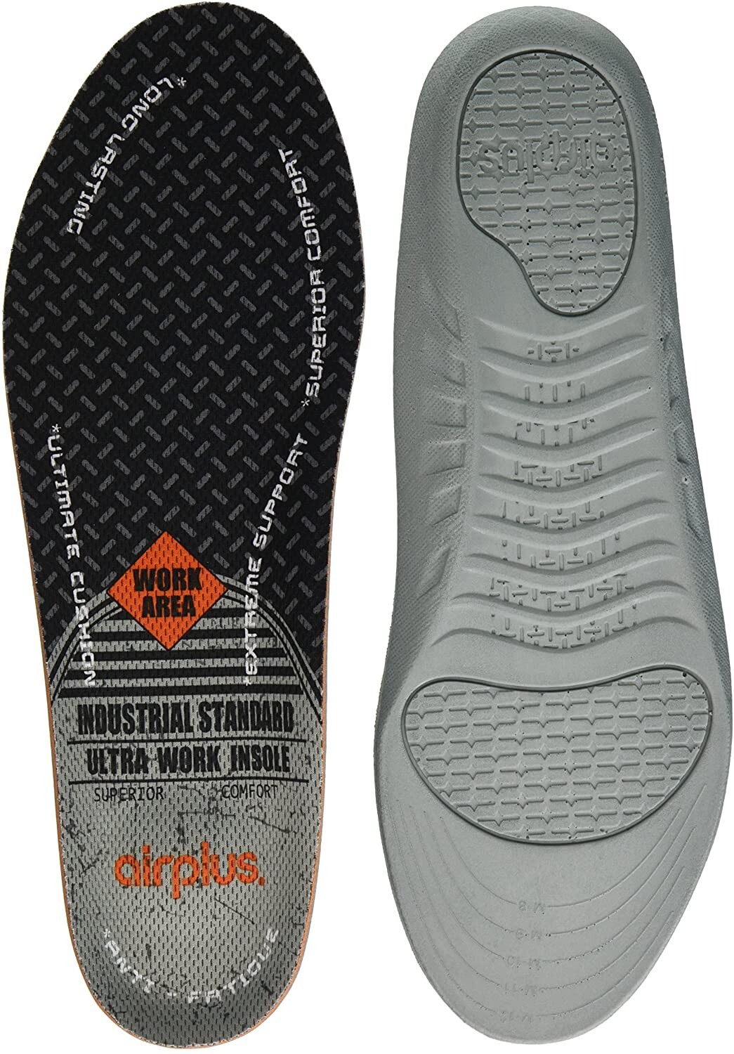 Airplus Ultra Work Odor Control Insoles w/ Memory Foam for Men Trim to Size 7-13