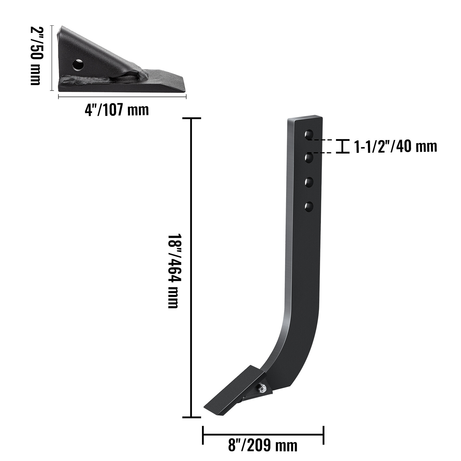 VEVOR 18'' Box Blade Shank Scarifier Shanks Teeth 4 Holes Box Scraper Shank 4pcs
