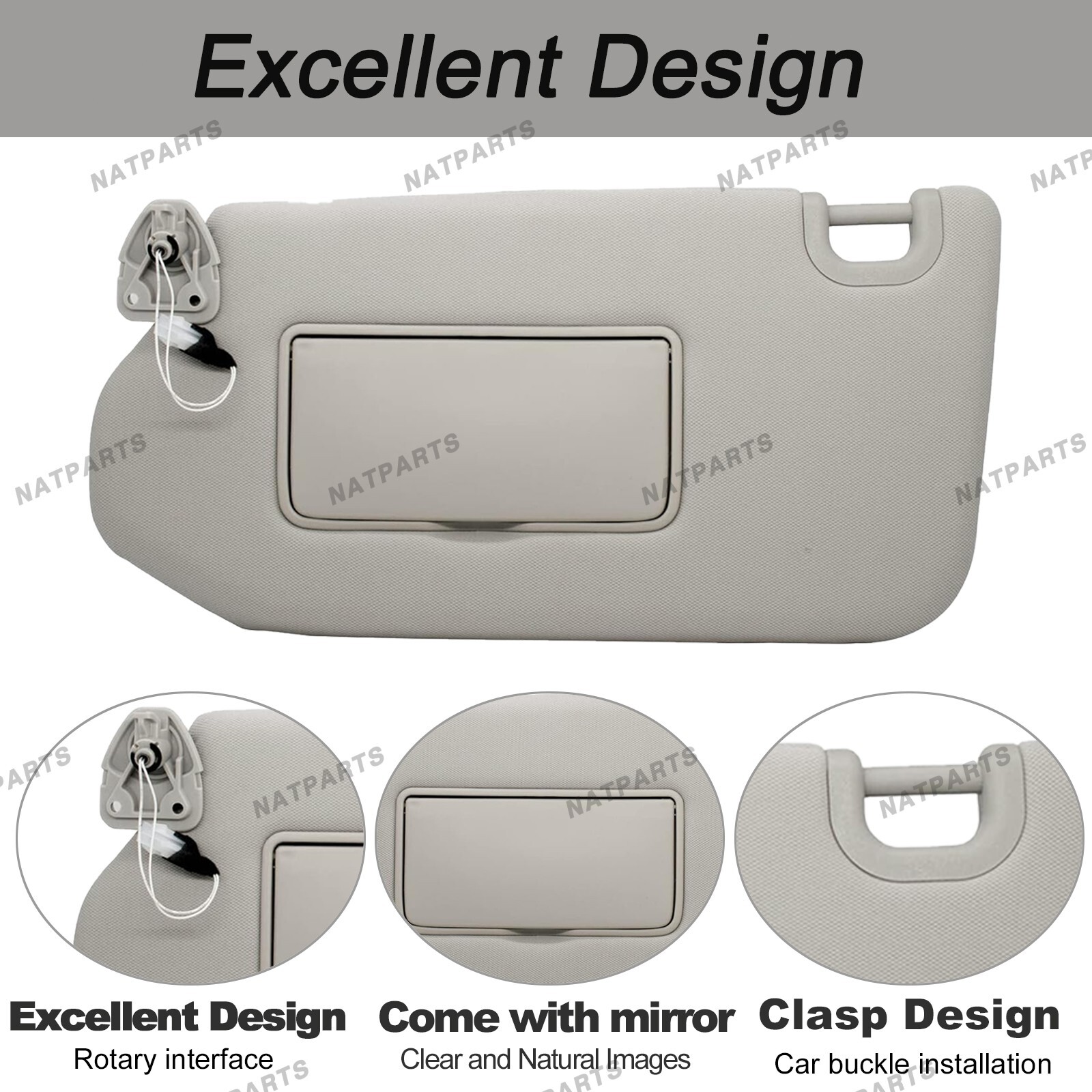 Left Driver Side Sun Visor W/Light for 2013-2020 Infiniti QX60 96401-9PB0A