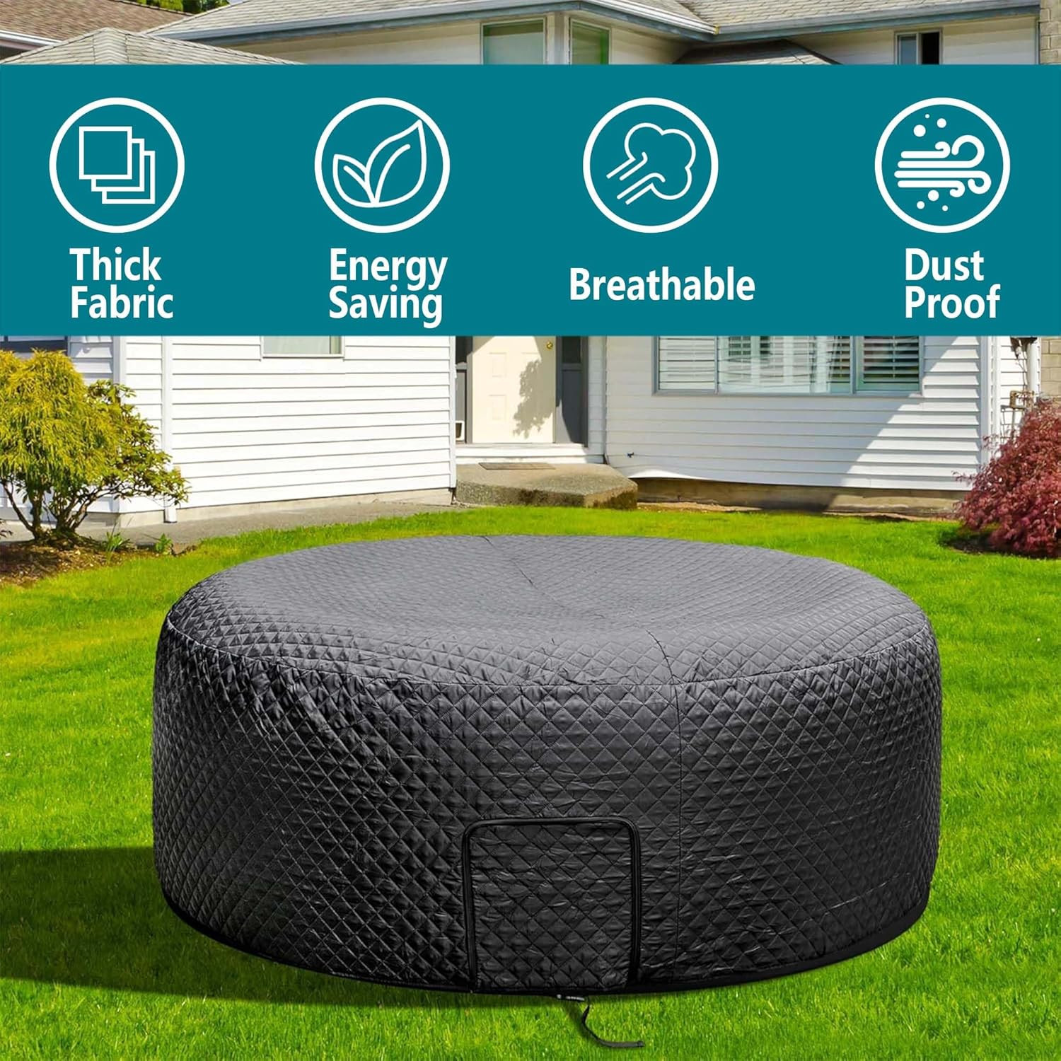 67'' X 27'' Insulated Inflatable Hot Tub Thermal Cover, Energy Efficient Hot Tub