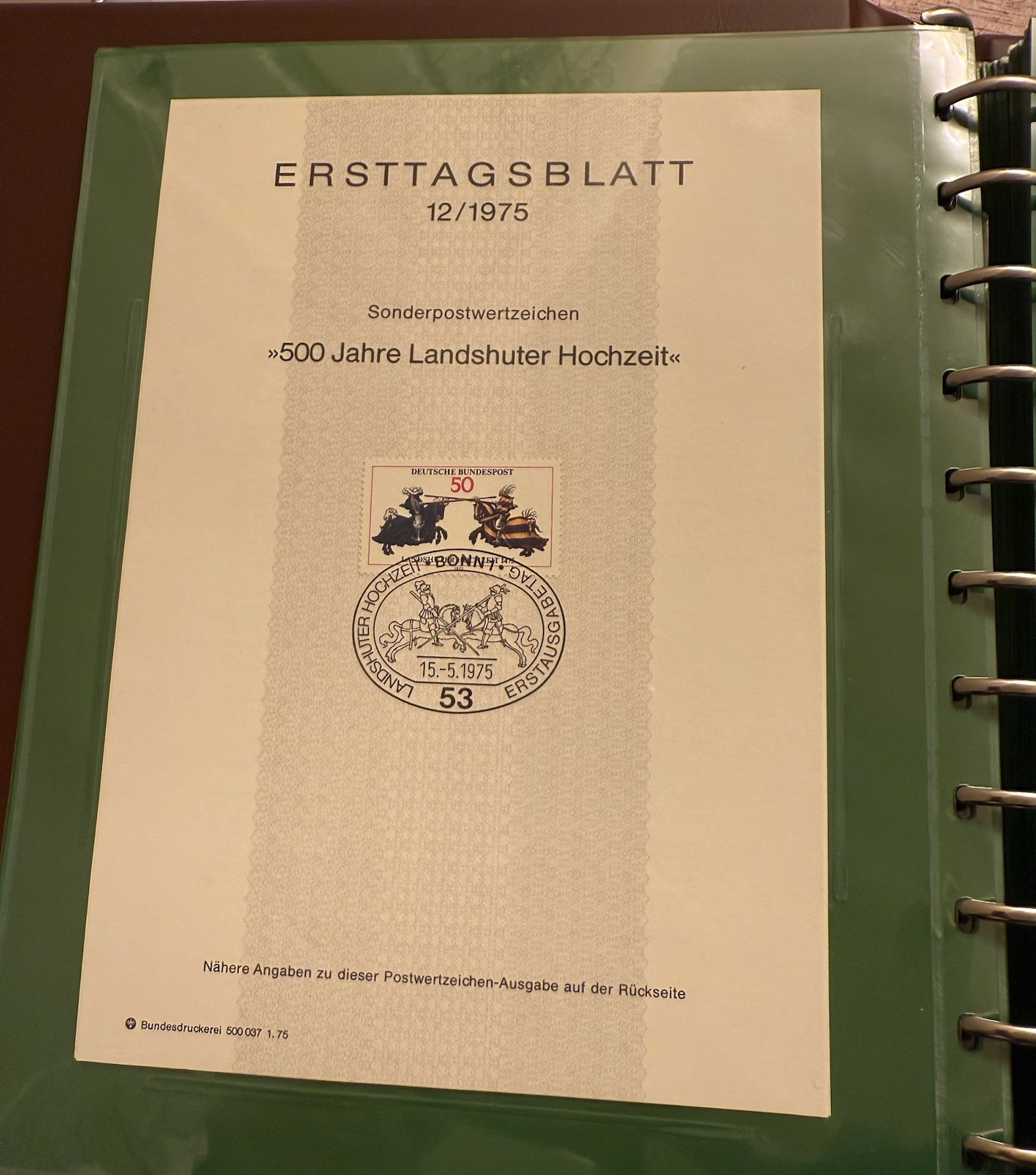 Lot Of 76 German ERSTTAGSBLATT Sonderpostwertzeichen Stamp Sheets 1974-1977 RARE
