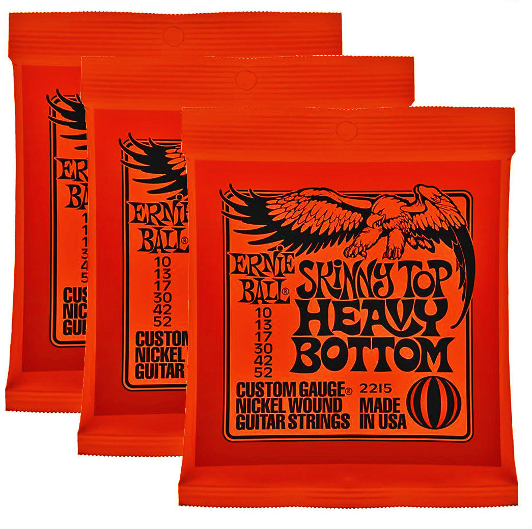 ** 3 SETS! ERNIE BALL SKINNY TOP HEAVY BOTTOM ELECTRIC GUITAR STRINGS 2215 **
