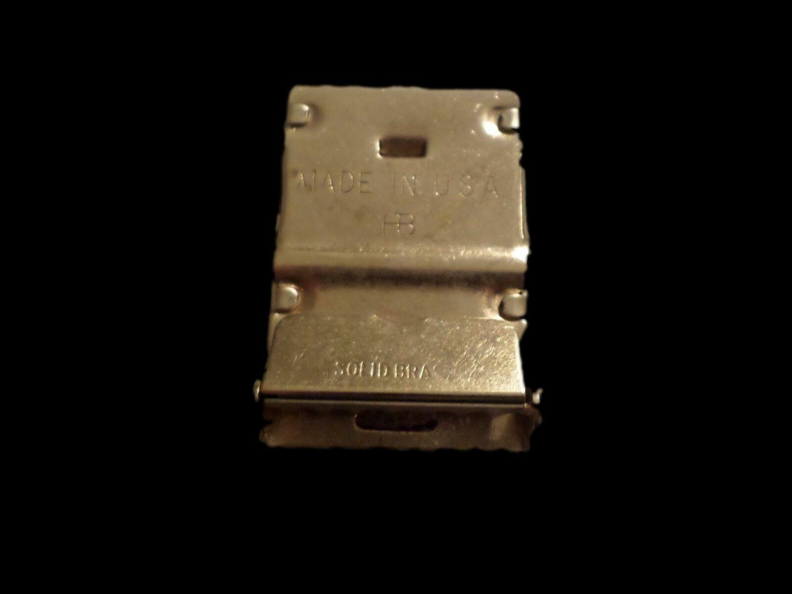 U.S MILITARY BLACK WEB BELT WITH SOLID BRASS BUCKLE U.S.A MADE 54" HEAVY WEB