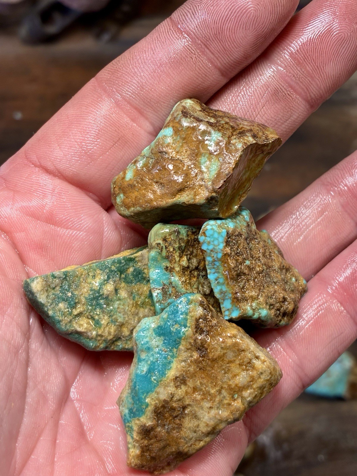 Turquoise Mountain - Kingman Blue Turquoise in Classic Red Matrix. 1 Lb.
