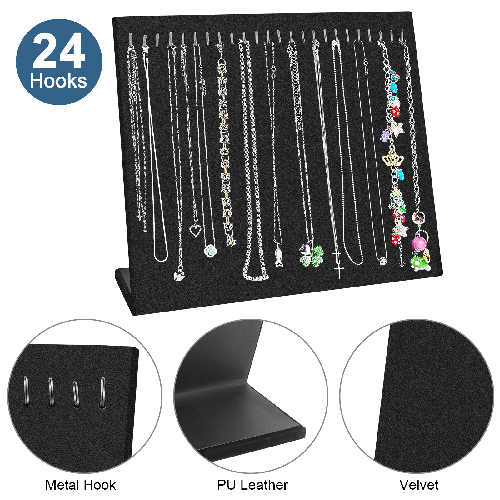Velvet Necklace Display Stand for Selling Jewelry Chain Storage Organizer Holder