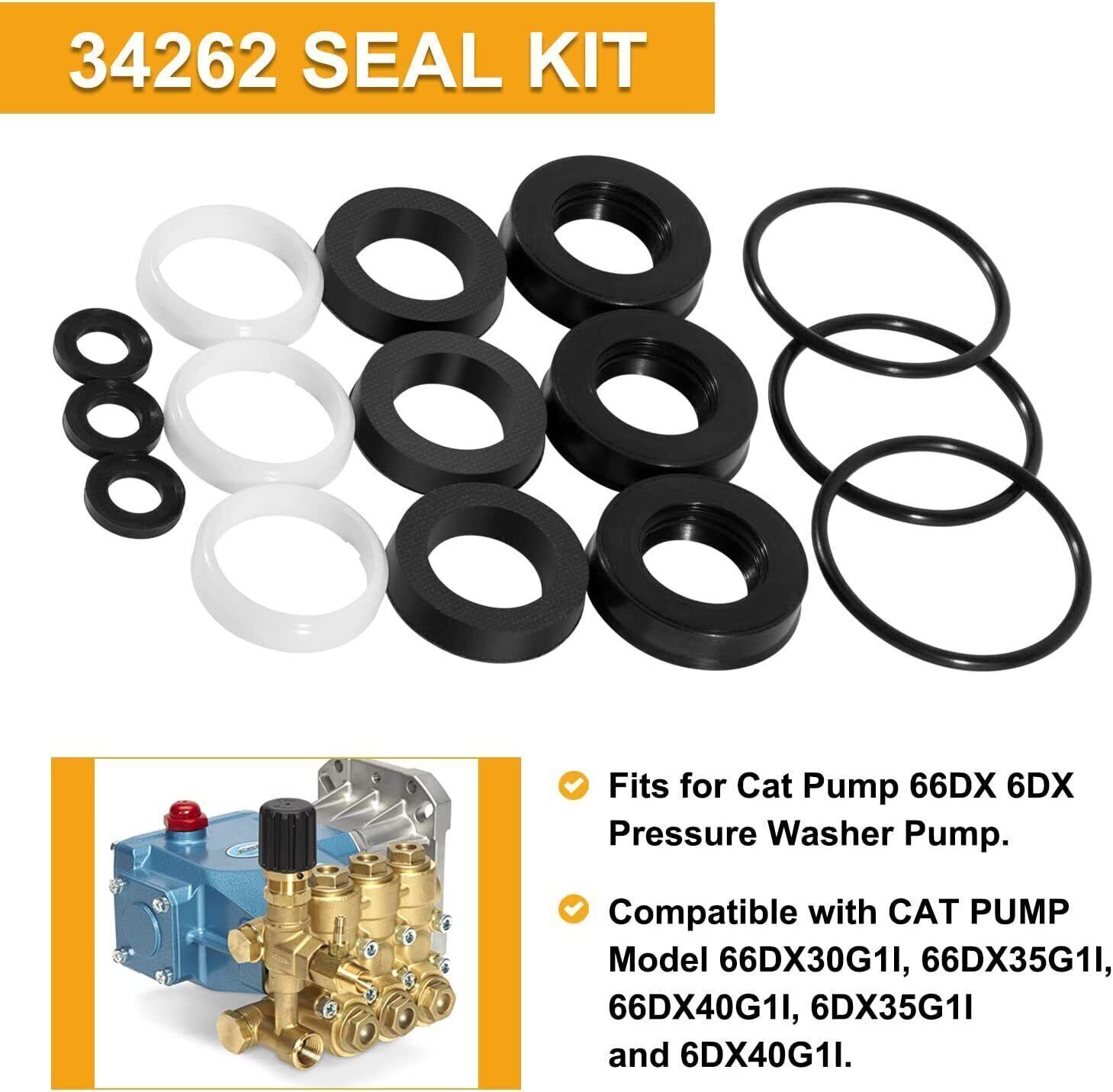 for Cat Pressure Washer Pump 66DX 6DX 6DX40G1I 66DX40G1I 6DX35G1I Seal Kit 34262