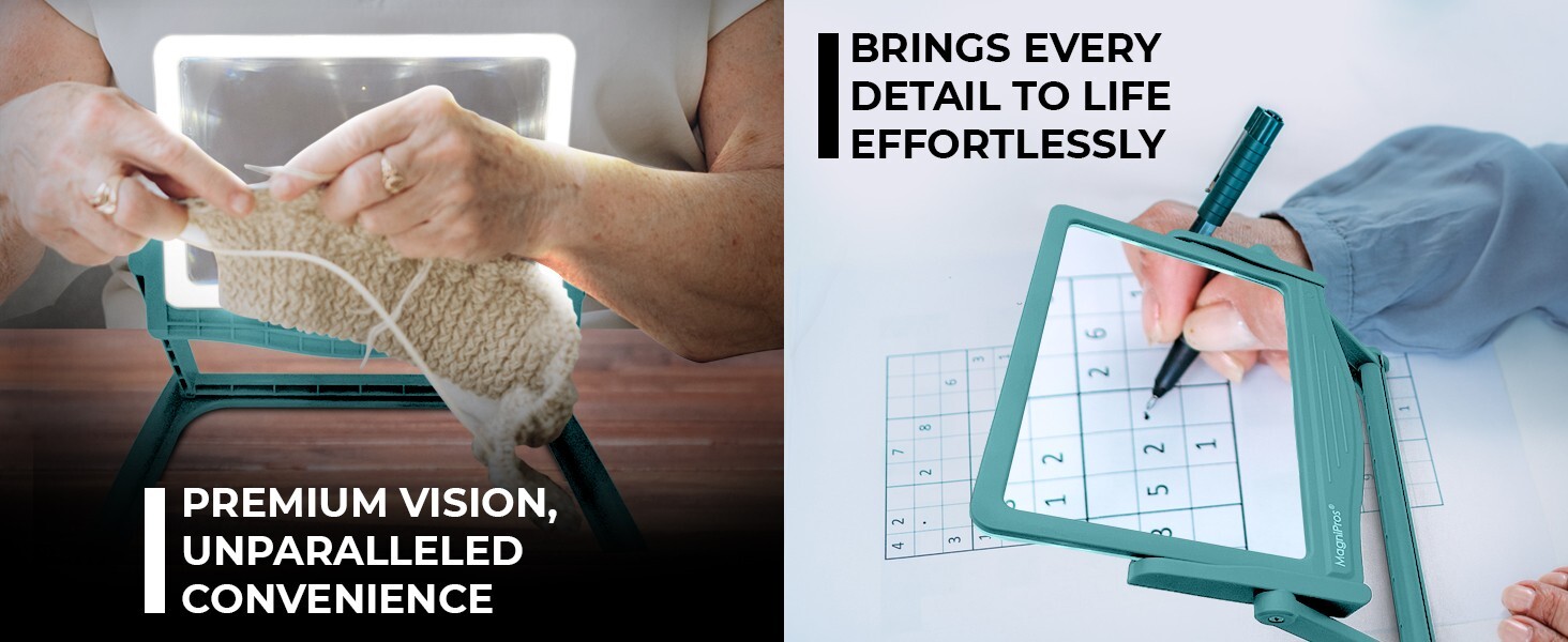 5X Page Magnifying Glass with 3 Lighting Modes for Reading & Low Vision Seniors