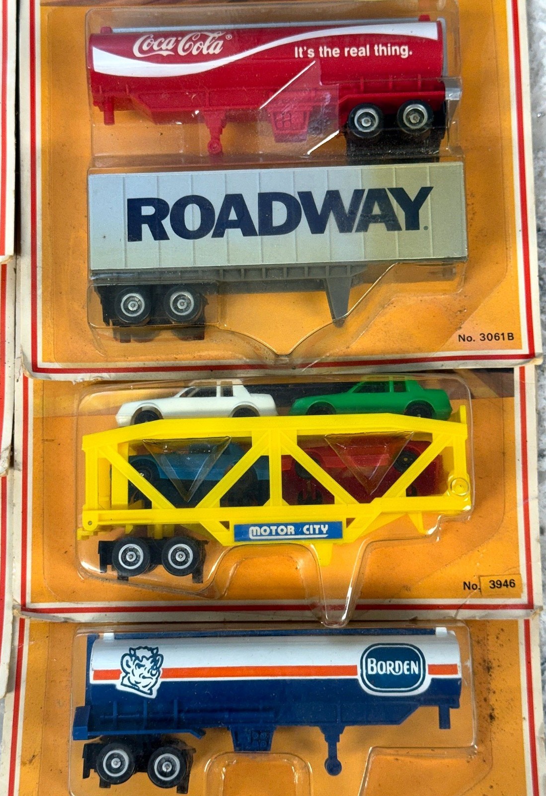 Tyco US1 Electric Trucking Lot of 7 Semi Trailers Exxon Dupont Coca Cola etc NIP