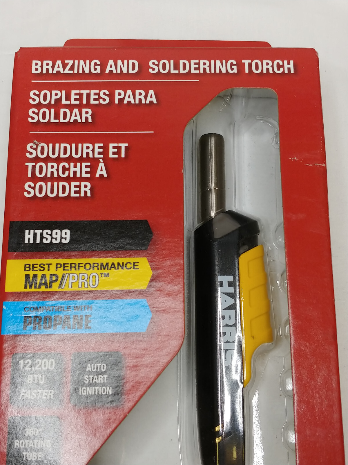 Harris HTS99 Single Auto-Ignite Swivel Air Fuel Hand Torch, MAP-Pro gas/Propane