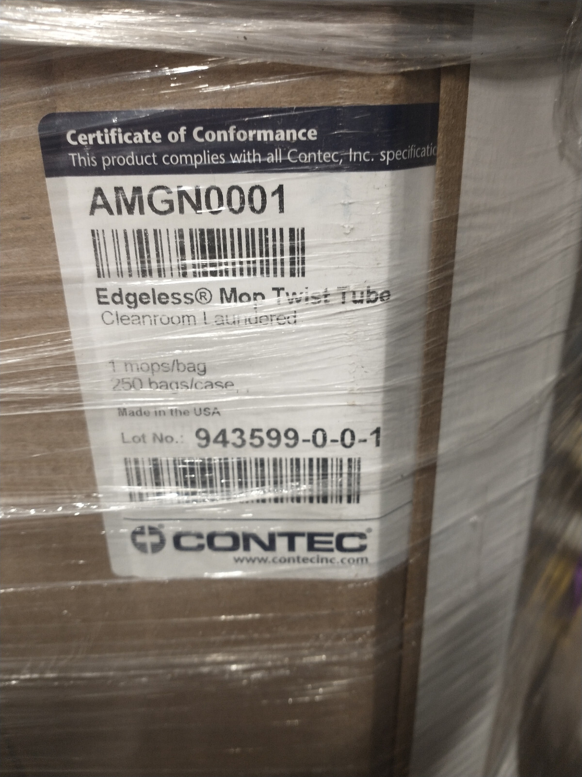 20 PK Contec Edgeless MOP Head Synthetic POLYESTER Looped End Cleanroom AMGN0001