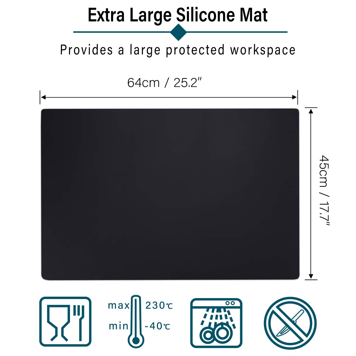 Non Skid Counter Table Protector Extra Large Silicone Mat Craft Sheet Work Area