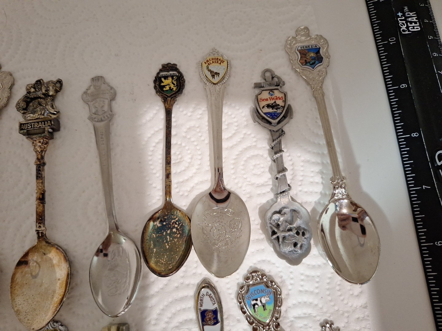 20 Souvenir Small Spoons, Vintage.