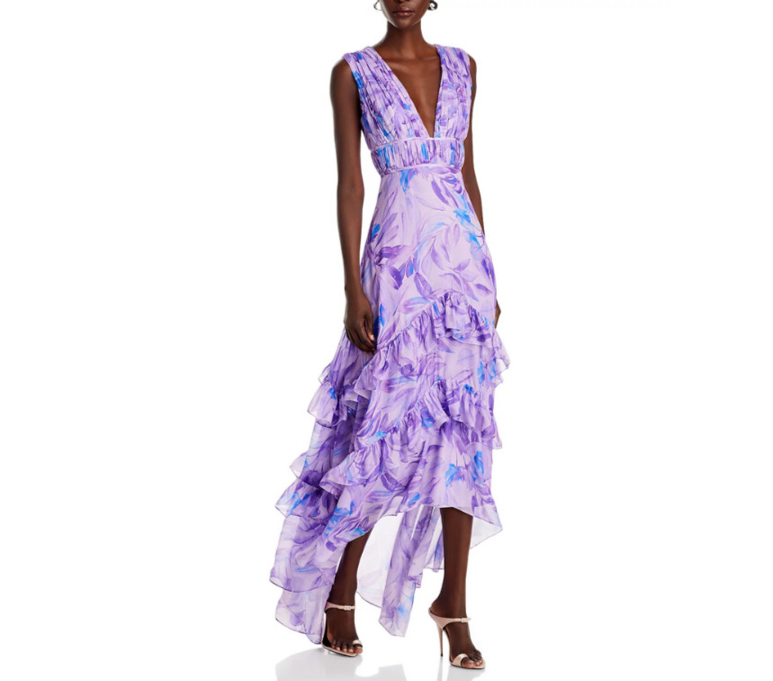 Amur Senora Printed High Low Gown MSRP $598