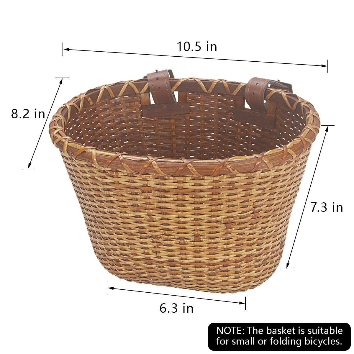 Retro Bike Basket Wicker Woven Bicycle Front Basket Handlebar Storage Basket
