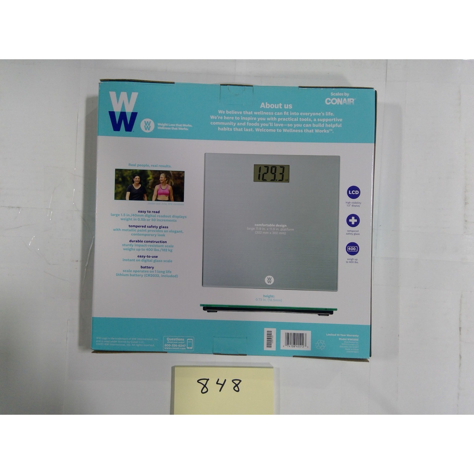 WW Digital Glass Scale Conair Silver New 400lb Capacity WW20Z Bathroom LCD