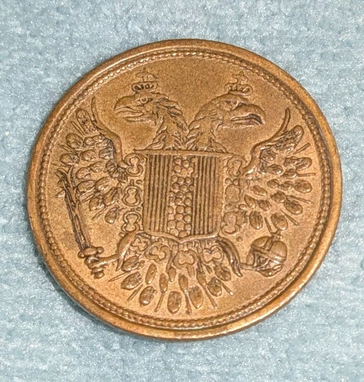 Unknown Antique Queen Victoria Coin Eagle Bird Gold Lustre English Old Token UK