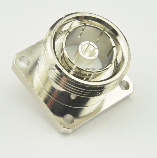 Premium W5SWL Series 7/16 DIN Female Chassis Solder Cup Post RF Connection