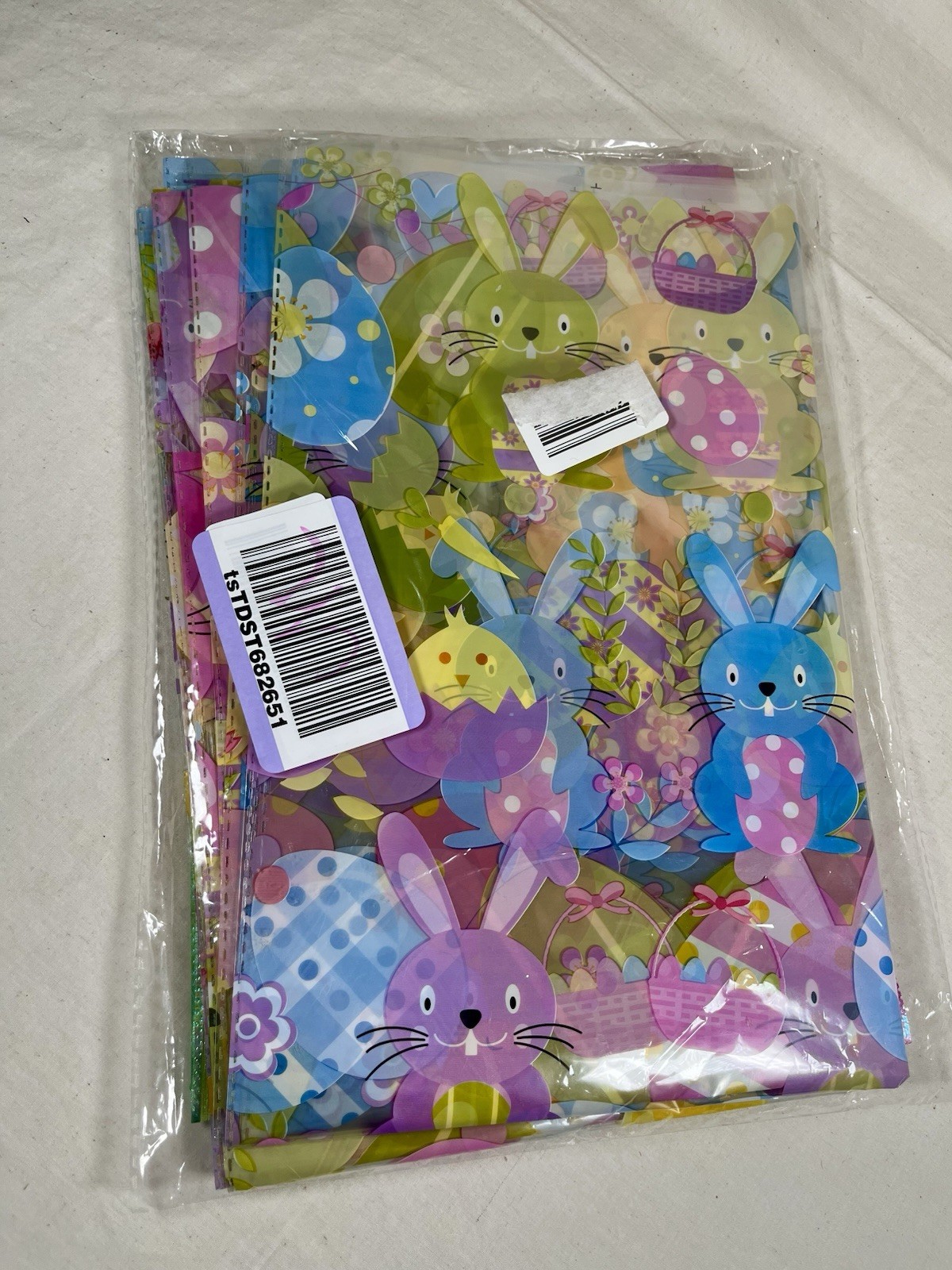 Easter Cellophane Bags 16x24 Inch with Pull Bows 20 Pcs Bunnies & Eggs Design
