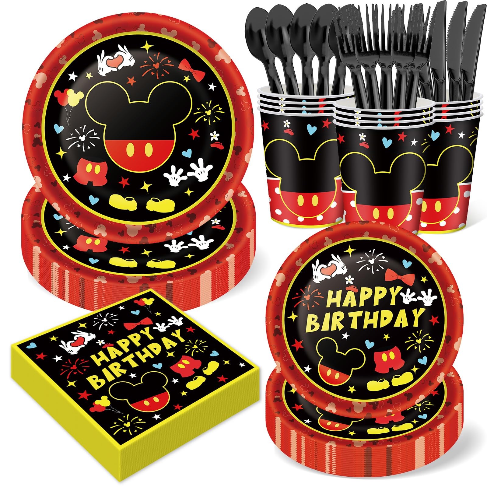 350PCS Mouse Party Supplies for 50 Guests,Mouse Party Decorations Include