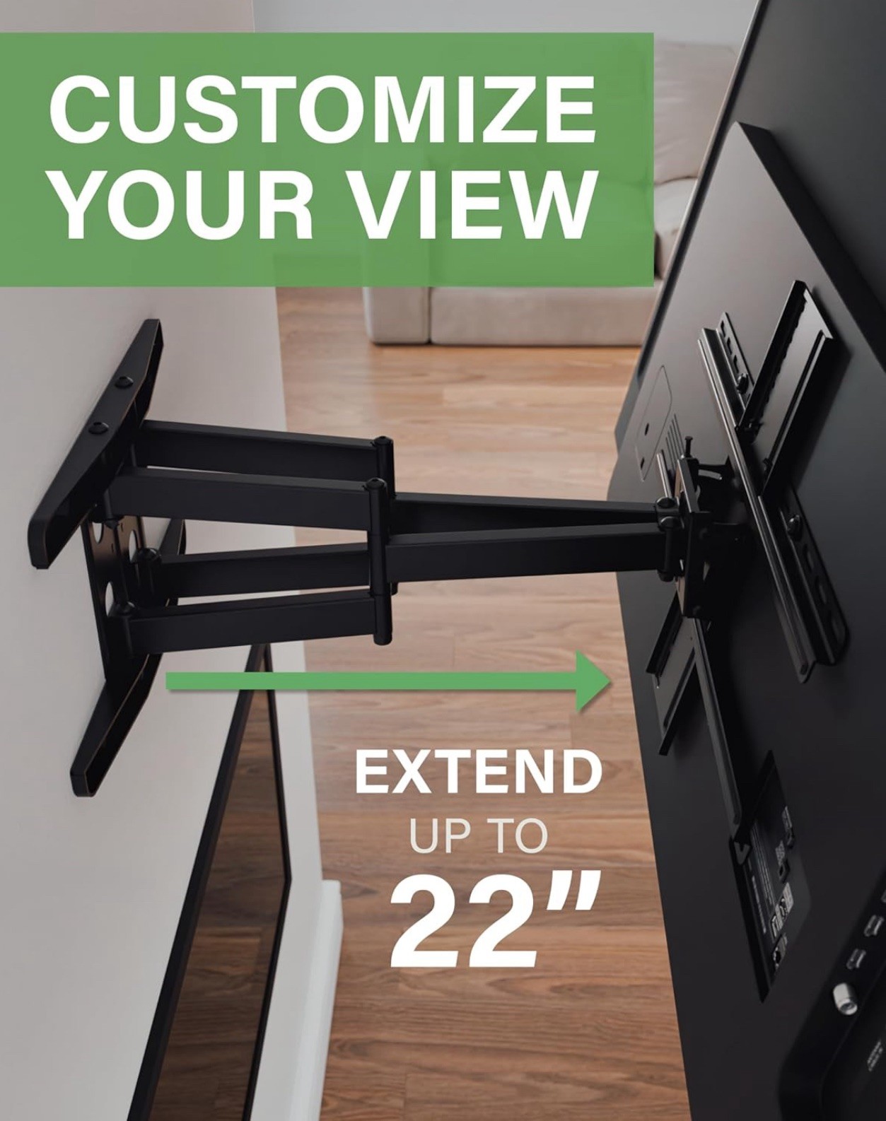 SANUS Premium Full Motion TV Mount for 42"-90" TVs OLF22-B2 - Sturdy & Smooth