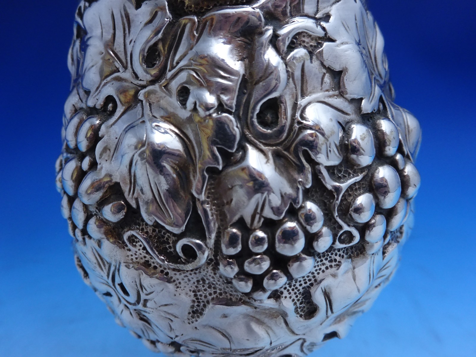 Repousse by Galmer Sterling Silver Goblet Embossed Grapes GW 6 1/2" (#8653)