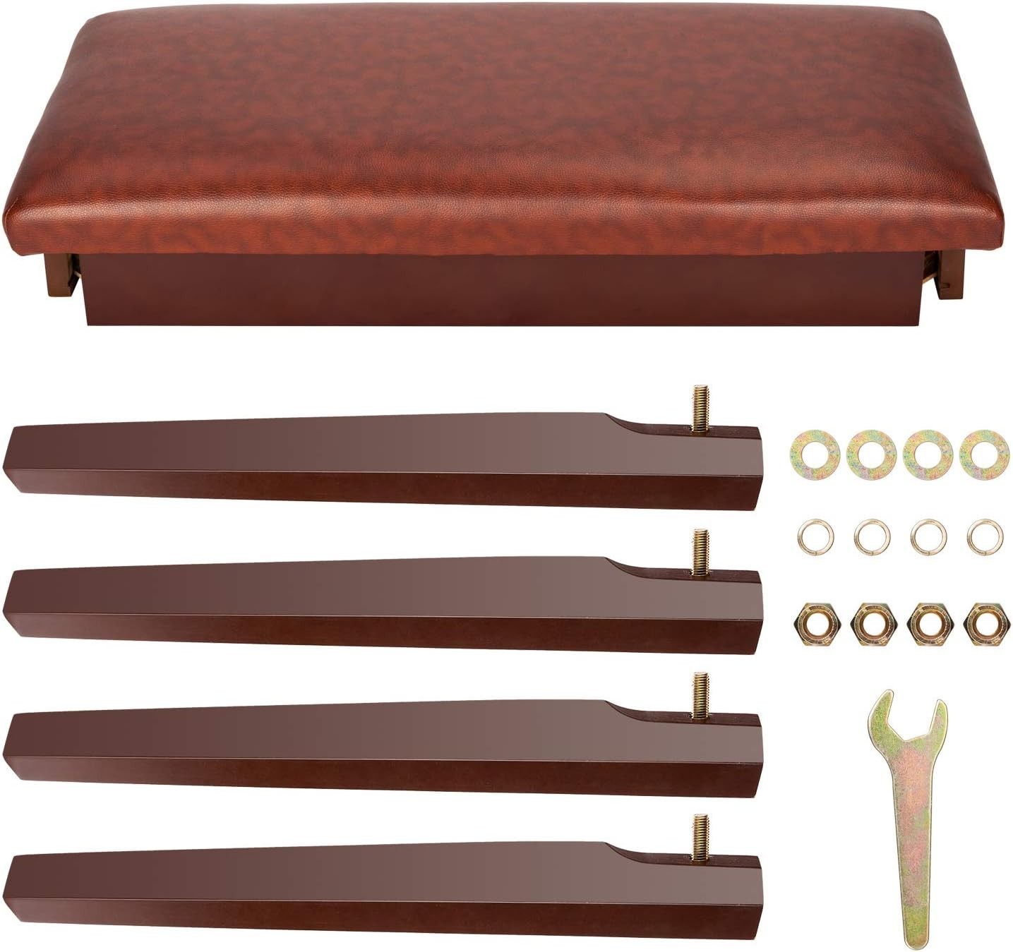 Duet Piano Bench with Storage Compartment and Thick Cushion Hinged Top Artist