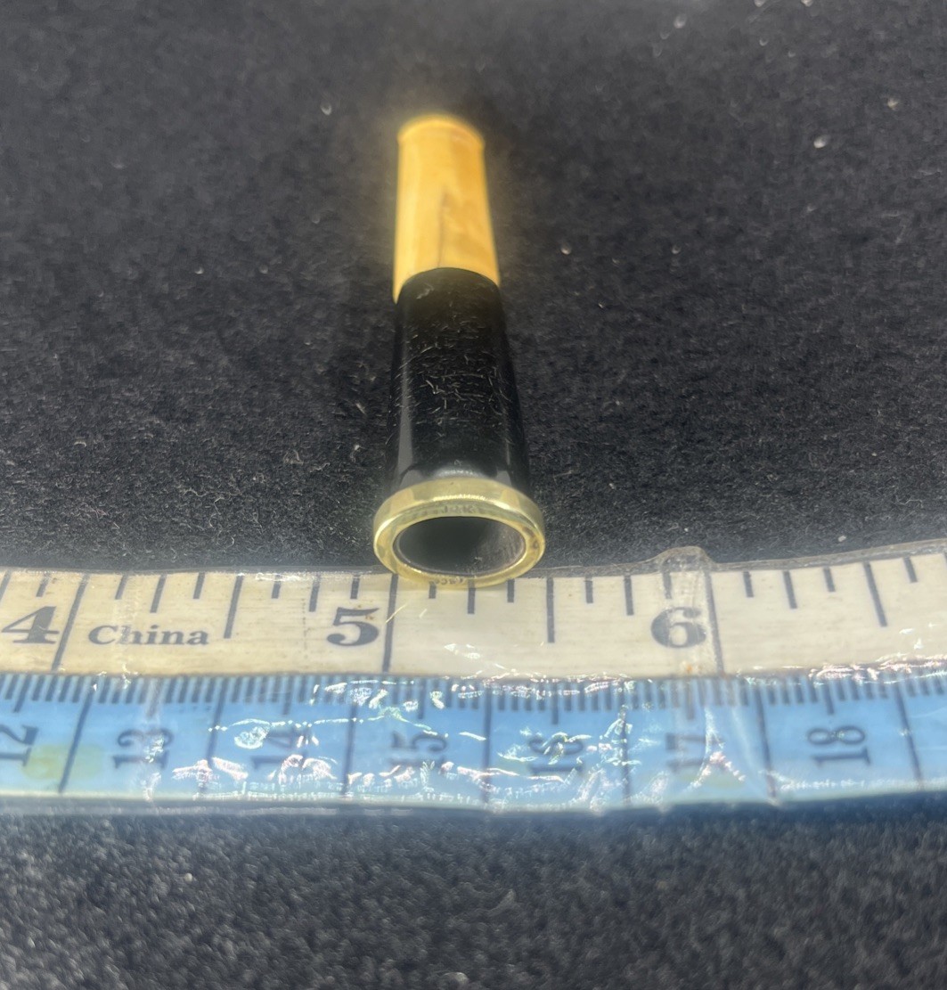 Antique 14k Gold Tip Cigarette Holder Ebony & Bone Shaft Size 3.00”