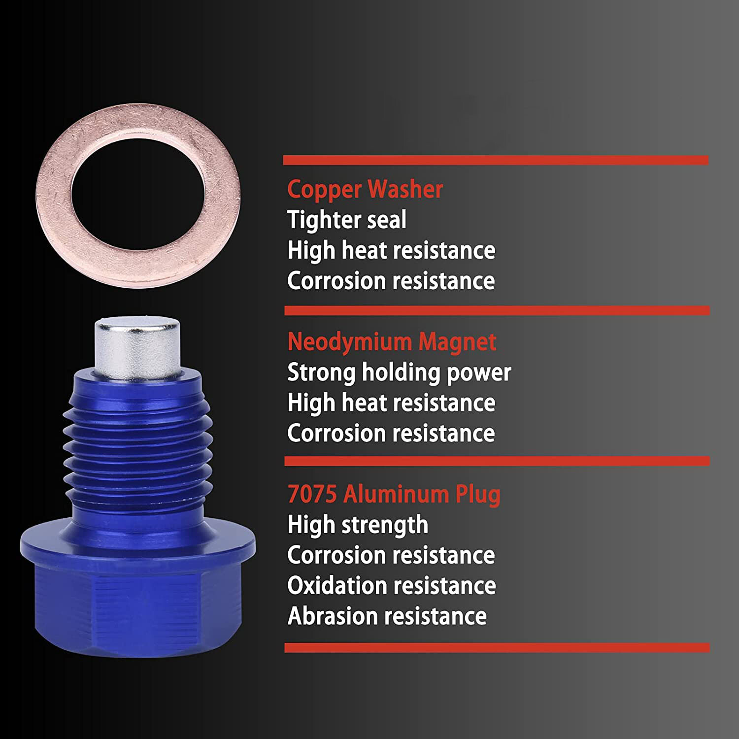 2PCS M14x1.5 Car Universal Engine Magnetic Oil Drain Plug Screw Nut Bolt Sumps