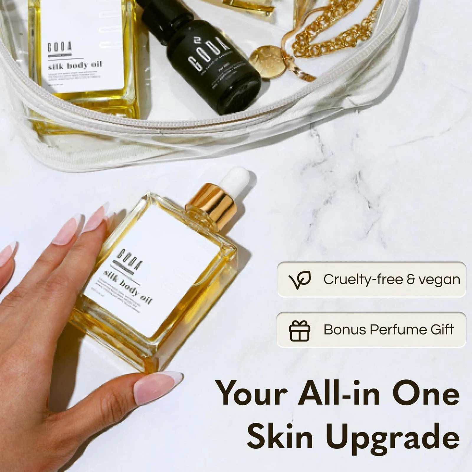 GODA Silk Body Oil, Silk Body Oil, Goda Perfume Oil,Bath& Shower Oil Smooth Skin