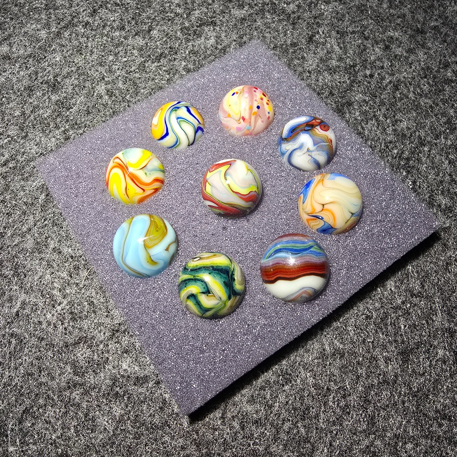 12 Pack Urethane Charcoal Grey Marble Foam Inserts - S12