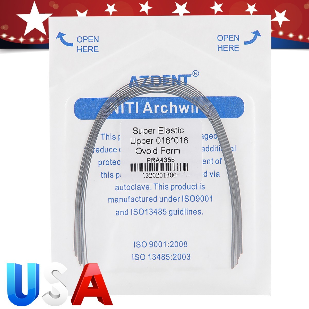 AZDENT Dental Ortho Braces Super Elastic Niti Ovoid Form Rectangular Arch Wires
