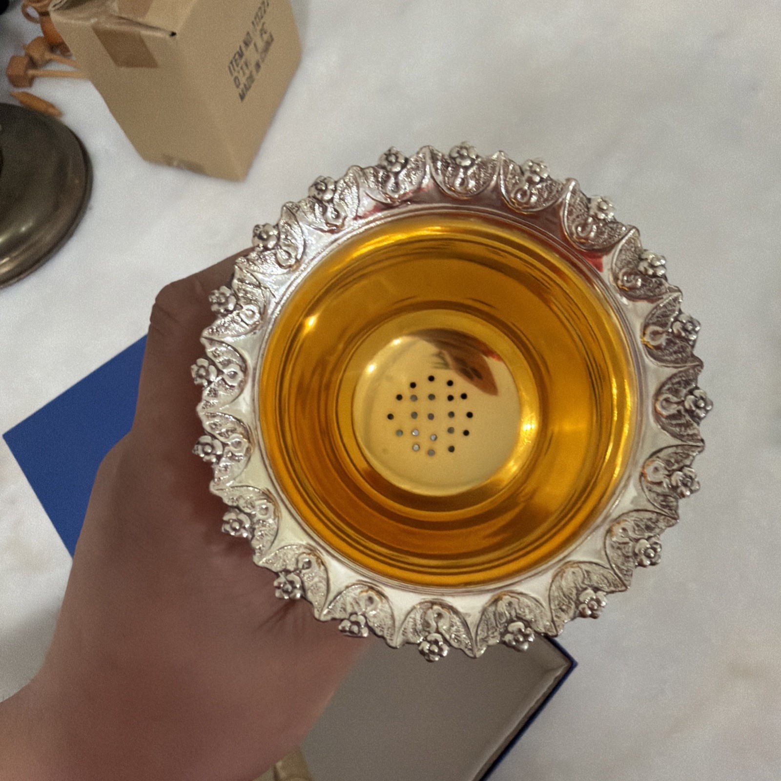 Vintage Silver Plated Wine Funnel Wine Funnel