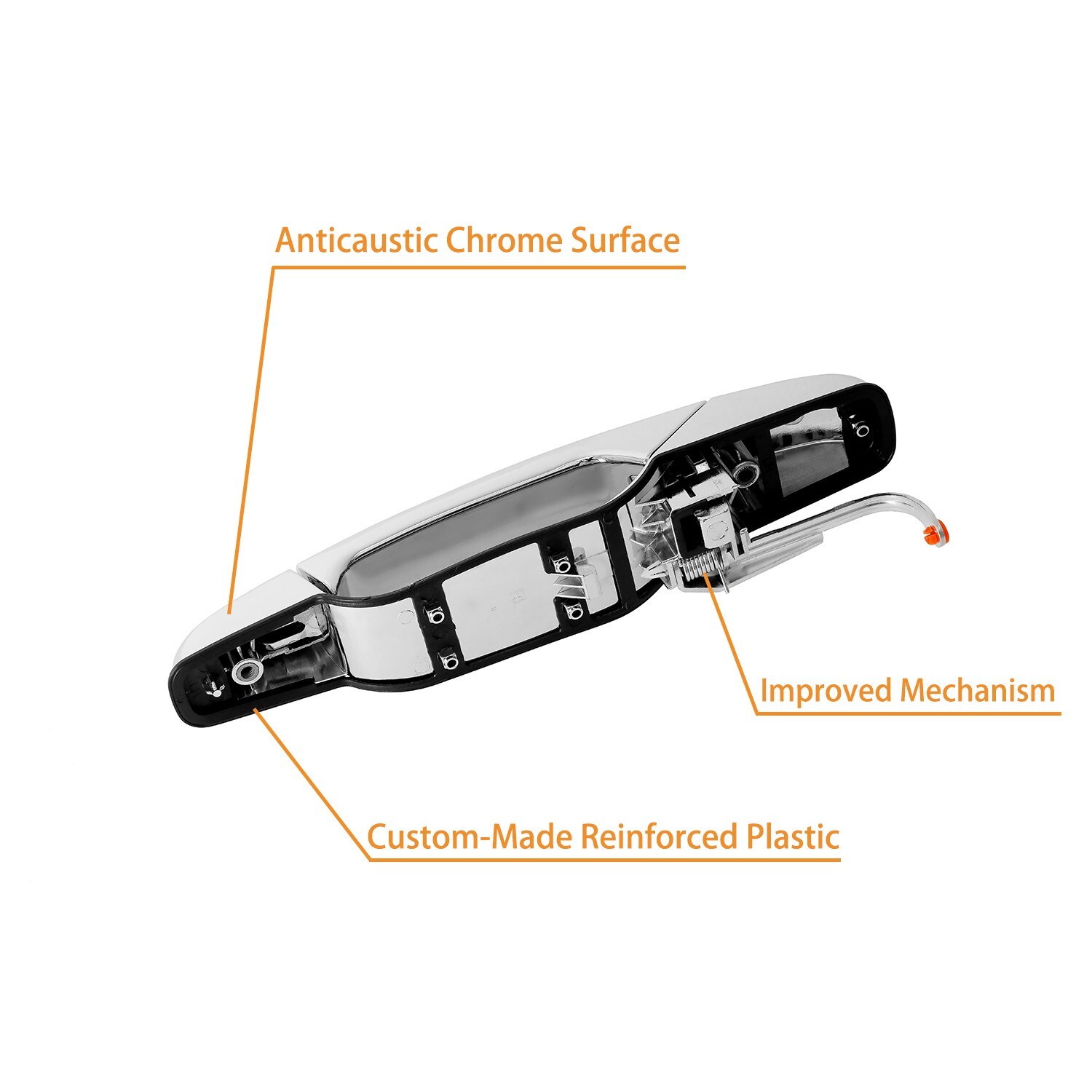 Exterior Chrome Door Handle Rear Left Driver Side for Chevy Silverado GMC Sierra