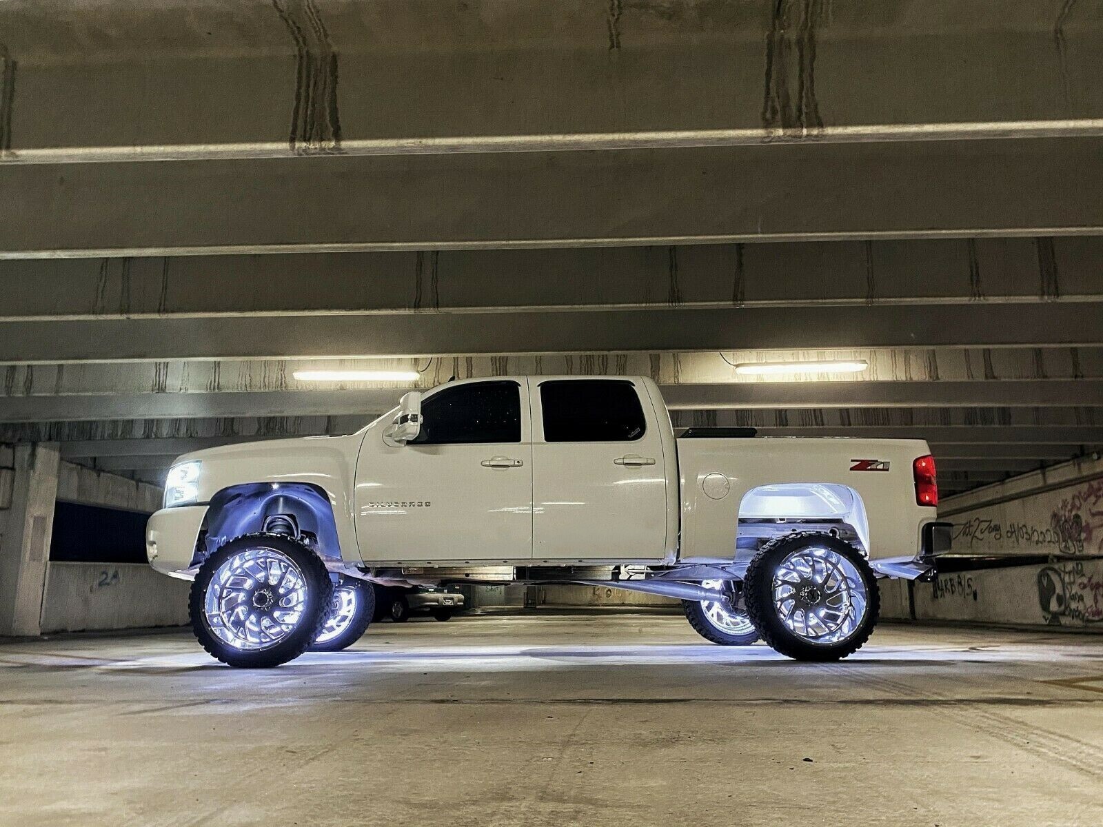 4x 15.5" DOUBLE ROW Strobe WHITE LED Trucks Wheel Rings Lights Bluetooth Control