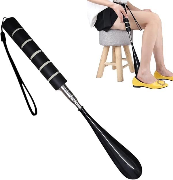Shoe Horn Extra Long Handle Stainless Steel 28" Handled Metal Shoehorn Horns