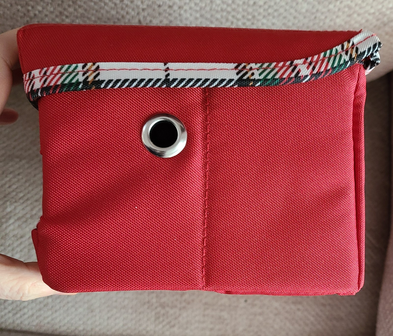 EVERYTHING MARY RED & PLAID STORAGE RIBBON BOX NEW