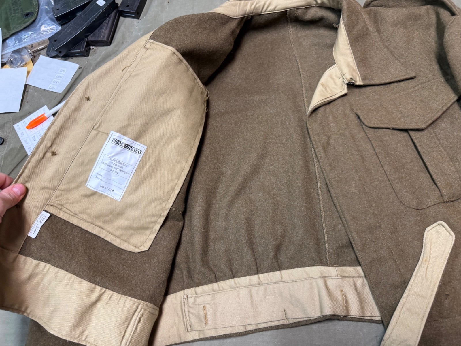 WWII BRITISH ARMY P1937 P37 WOOL BATTLEDRESS FIELD JACKET-SIZE 2XLARGE