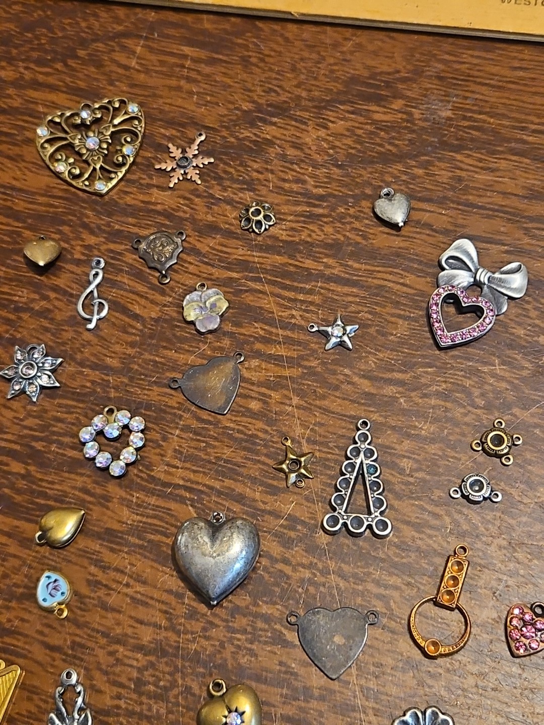 Lot Of 50 Mixed Parts Pcs France Vintage 60s Brass Stampings Findings Jewelry 24
