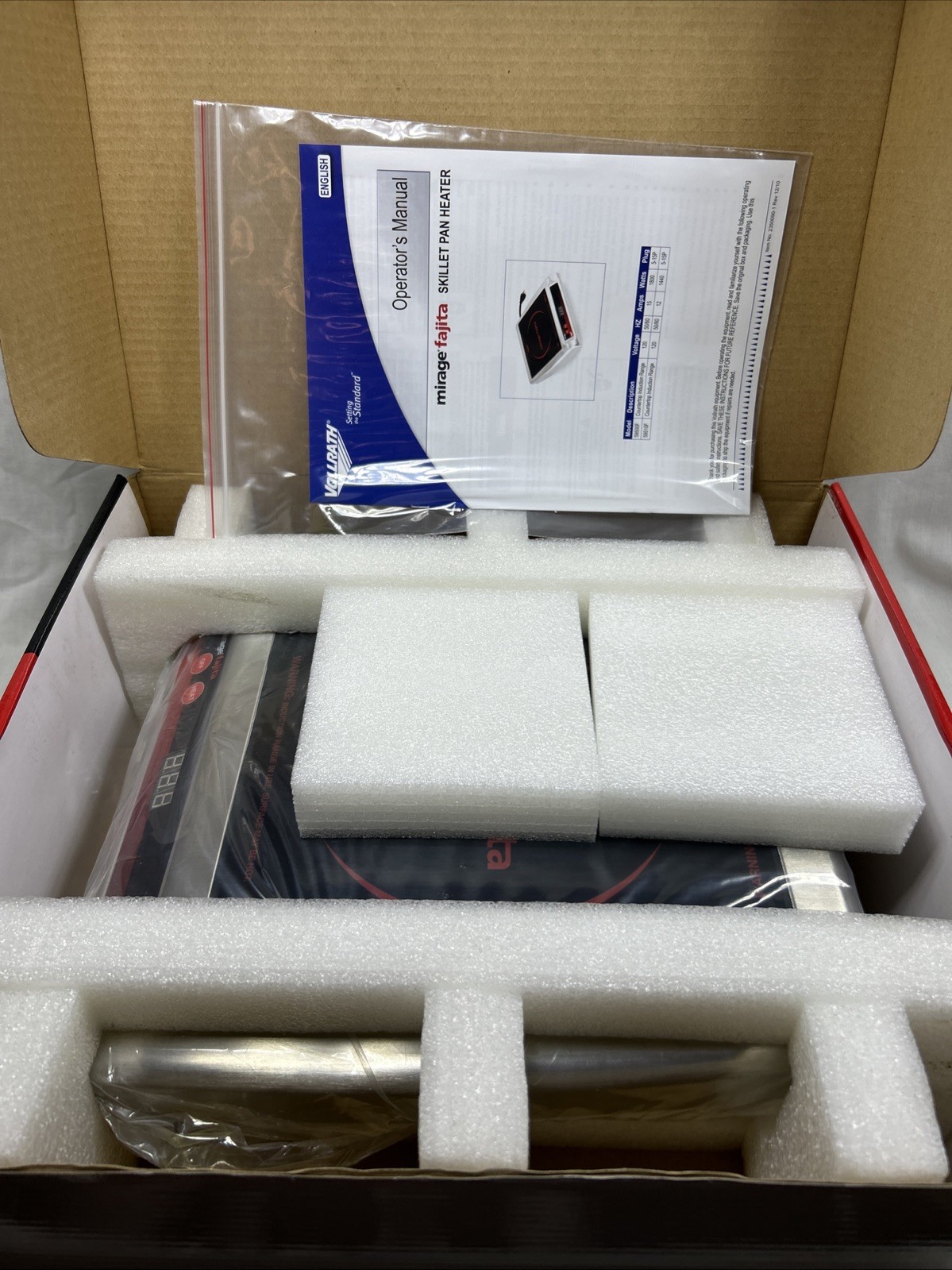 Vollrath Mirage Fajita 59510F Commercial Grade Induction Griddle Heater 1440W