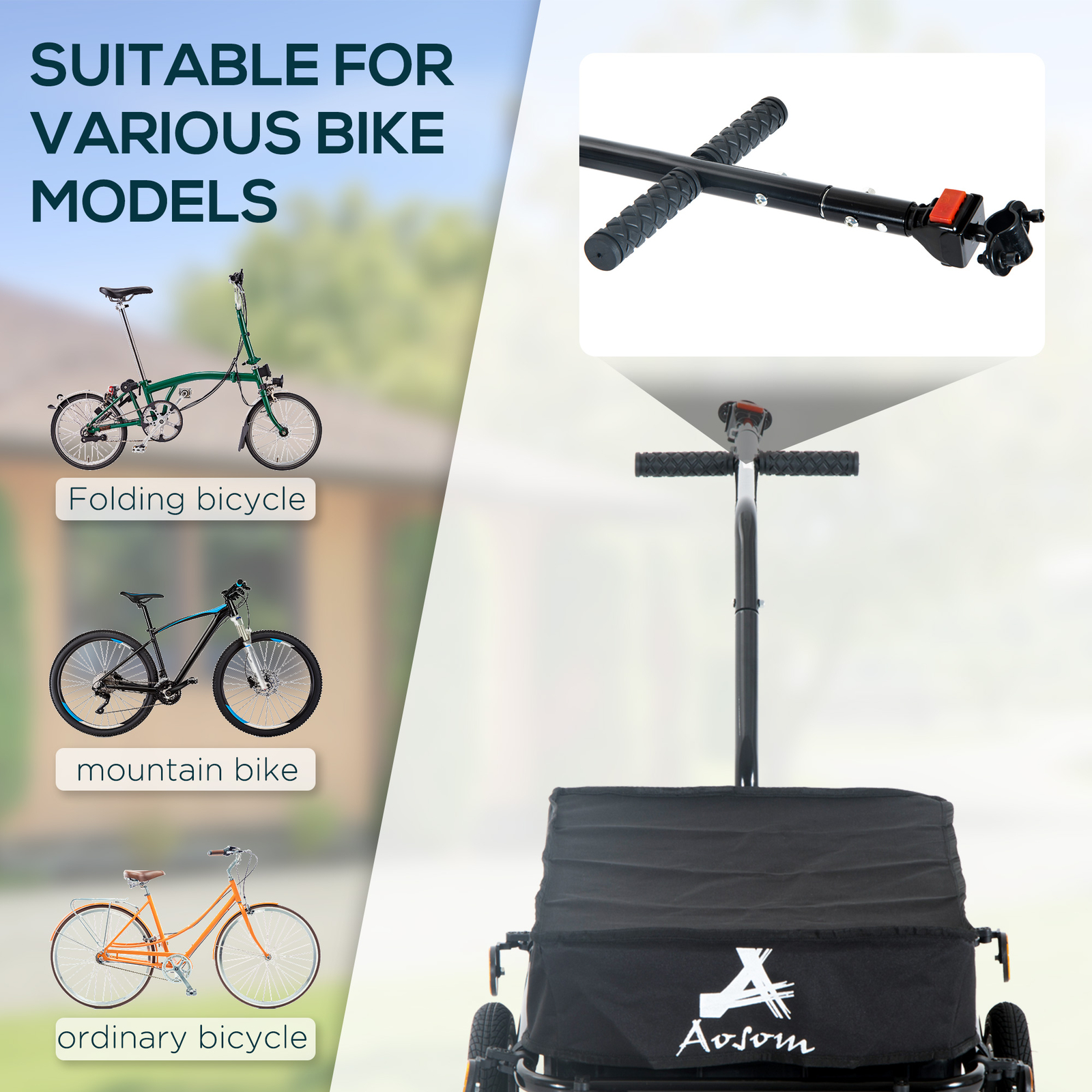 Bicycle Bike Cargo Trailer Steel Carrier Storage Cart Wheel Runner For Shopping