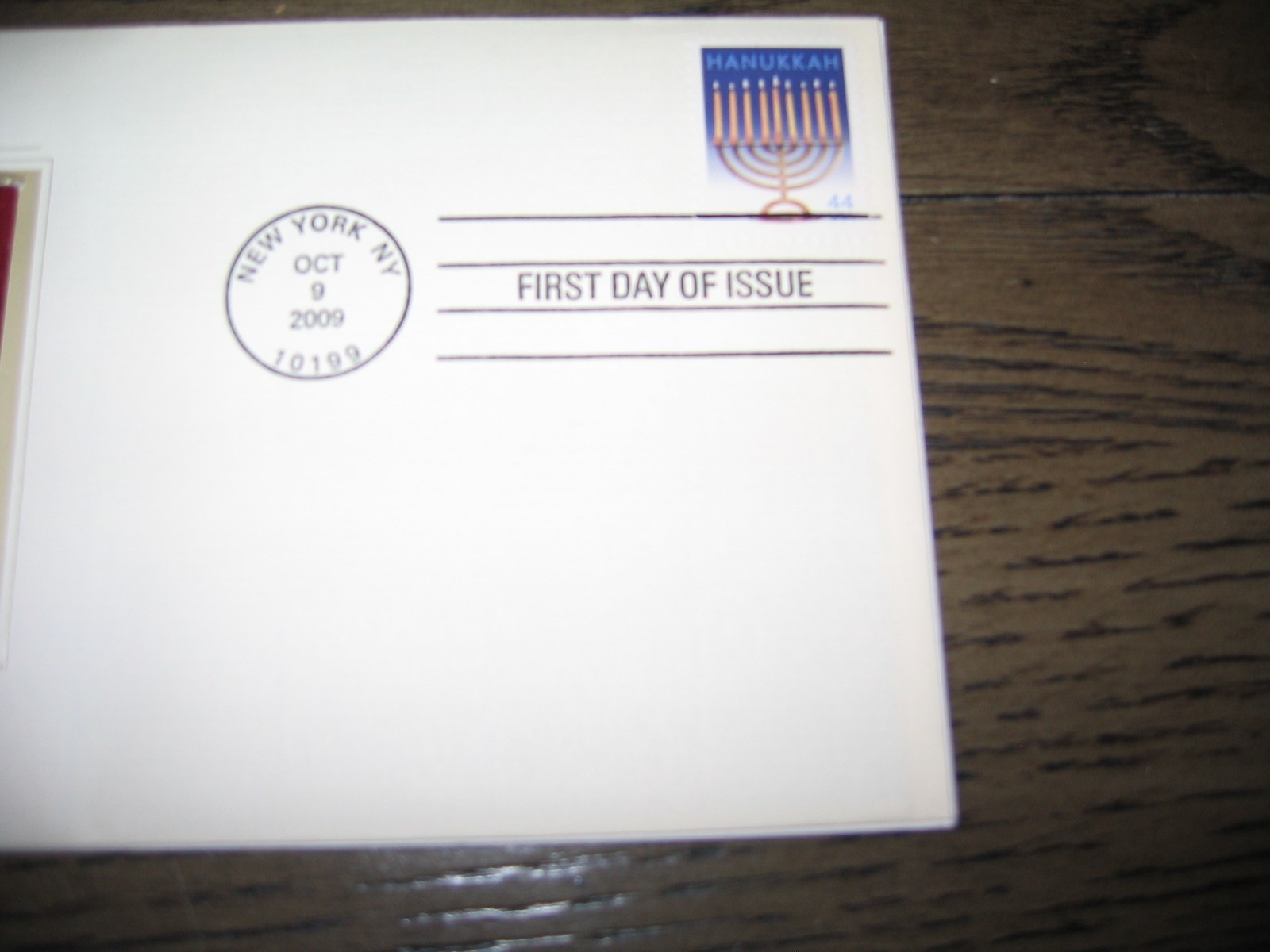 2009 Holiday Hanukkah Replica Golden Cover Stamp