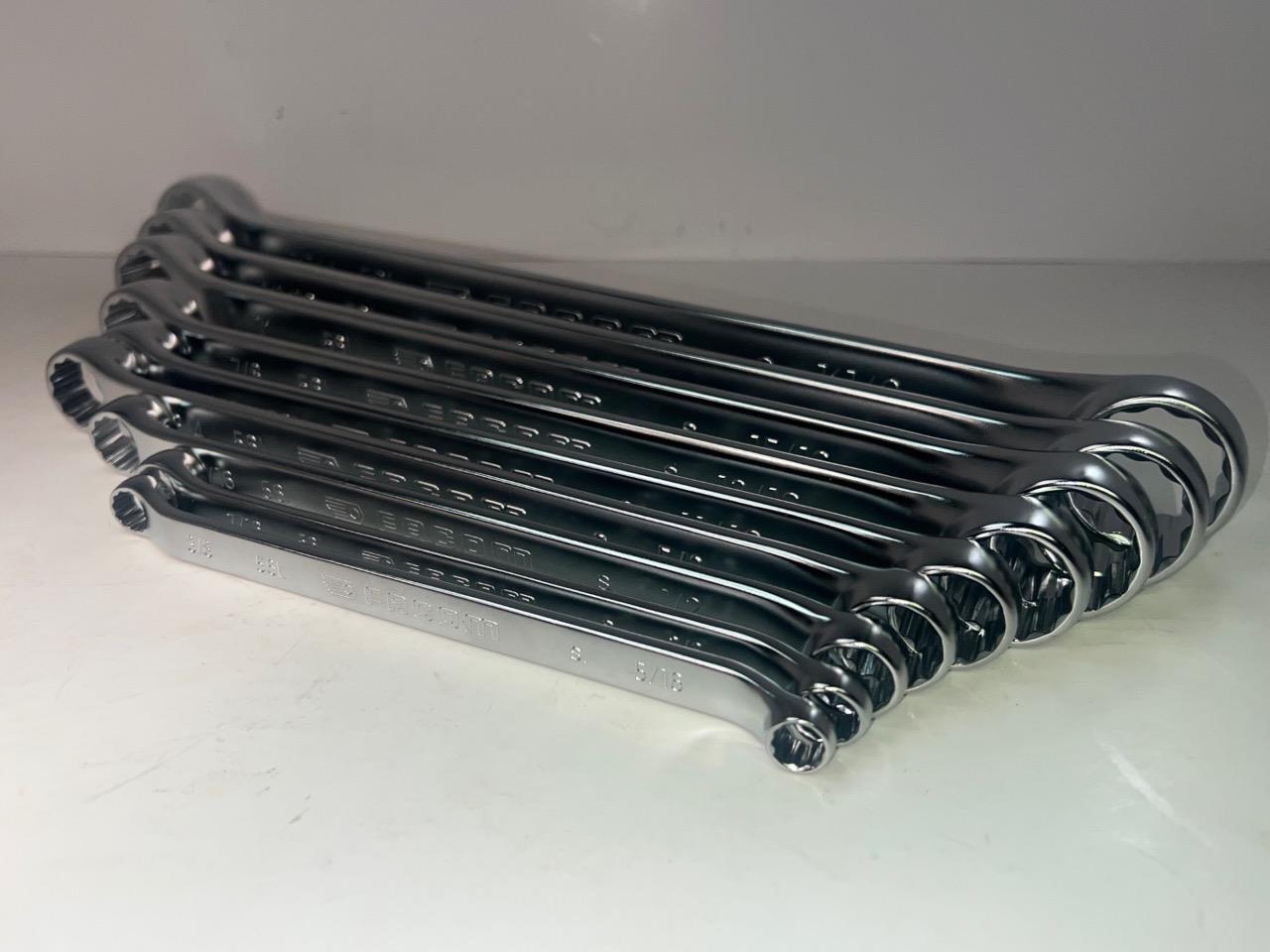 NEW Facom 56L Series 9pc 10° Offset LONG Box End SAE Wrench Set 5/16" to 1-1/4"