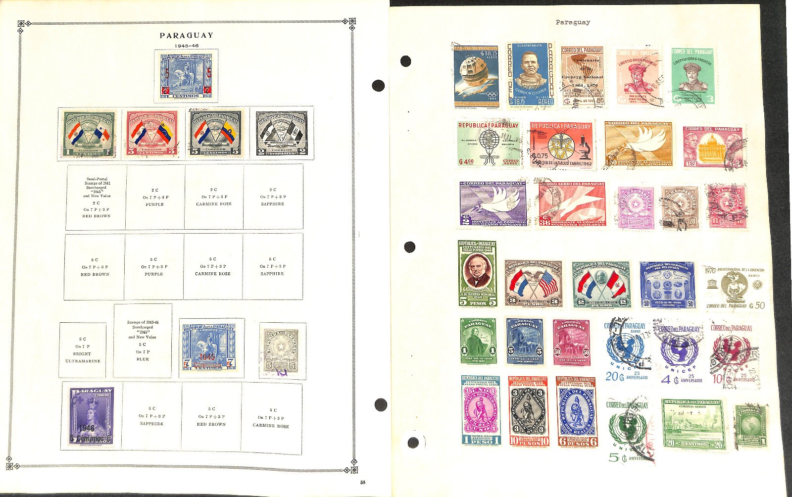 Paraguay Stamp Collection on 35 Scott International Pages, 1879-1959 (BF)