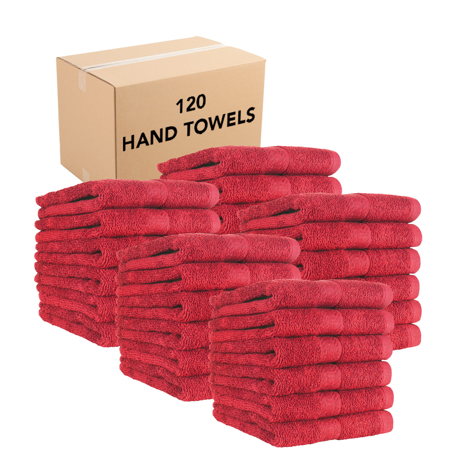 120 Bathroom Hand Towels, Bulk Value, 100% Ring-Spun Cotton, 16x27 Color Options