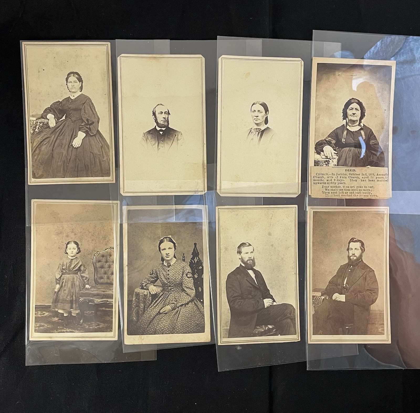 Original Civil War CDV Photo Lot 8  w/ US Revenue Stamps Memorial Portrait 1860s