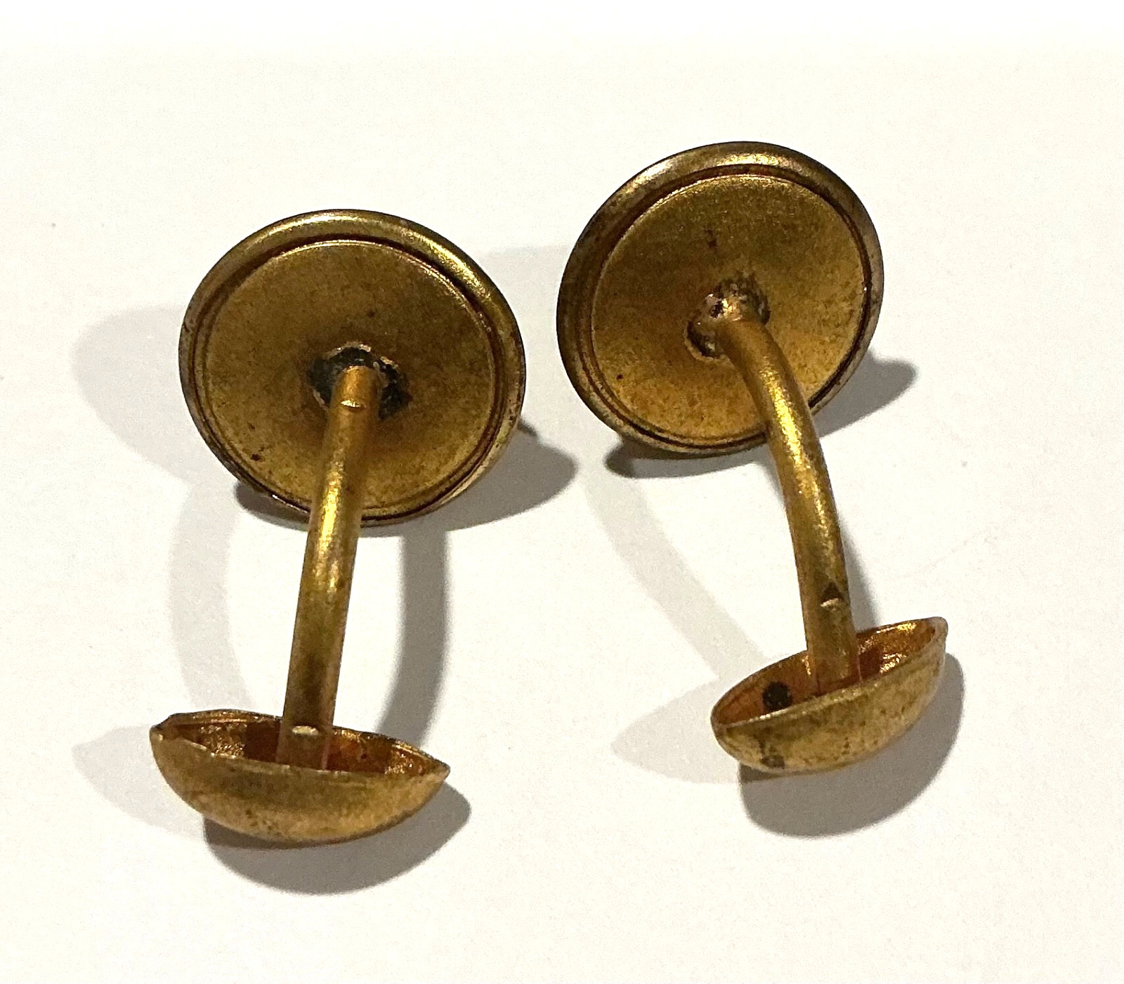 ANTIQUE MILITARY USA EAGLE BUTTON CUFFLINKS GOLD GILDED VICTORIAN CIVIL WAR ERA