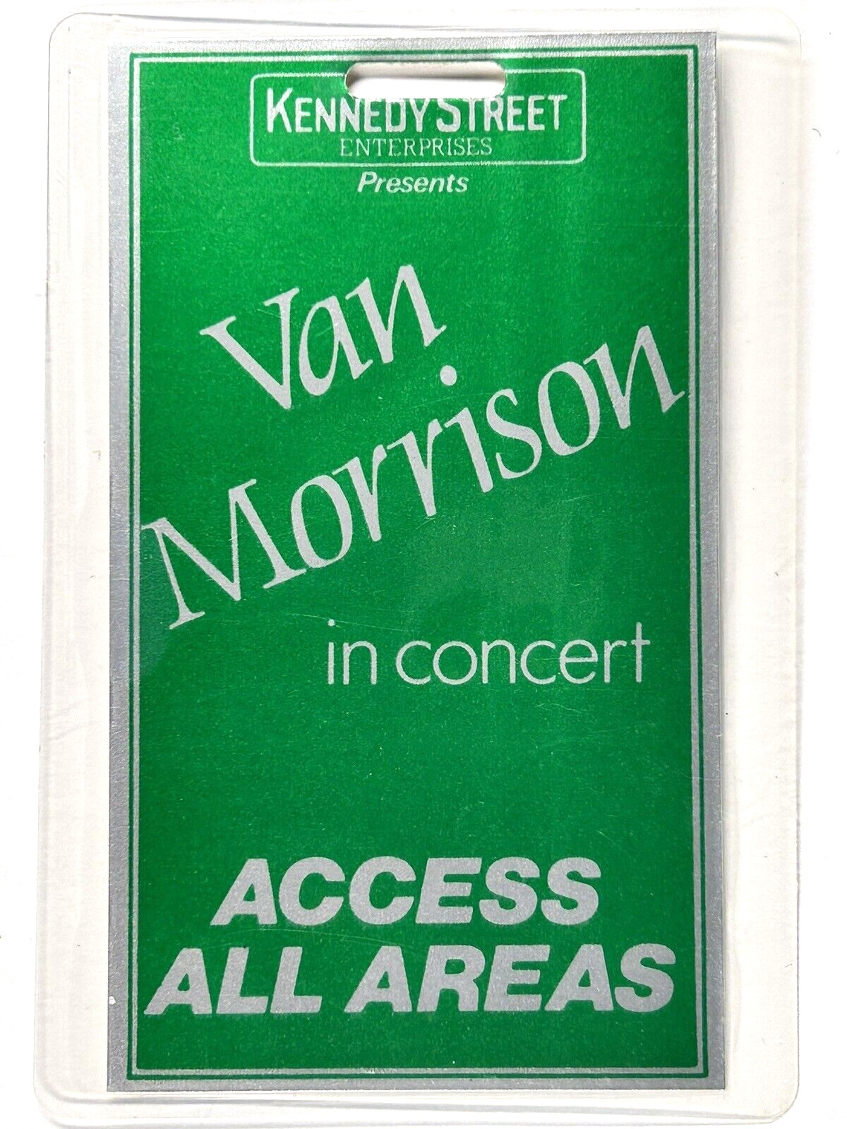Van Morrison Ticket Pass Original AAA Used Laminated Circa mid to late 1990s