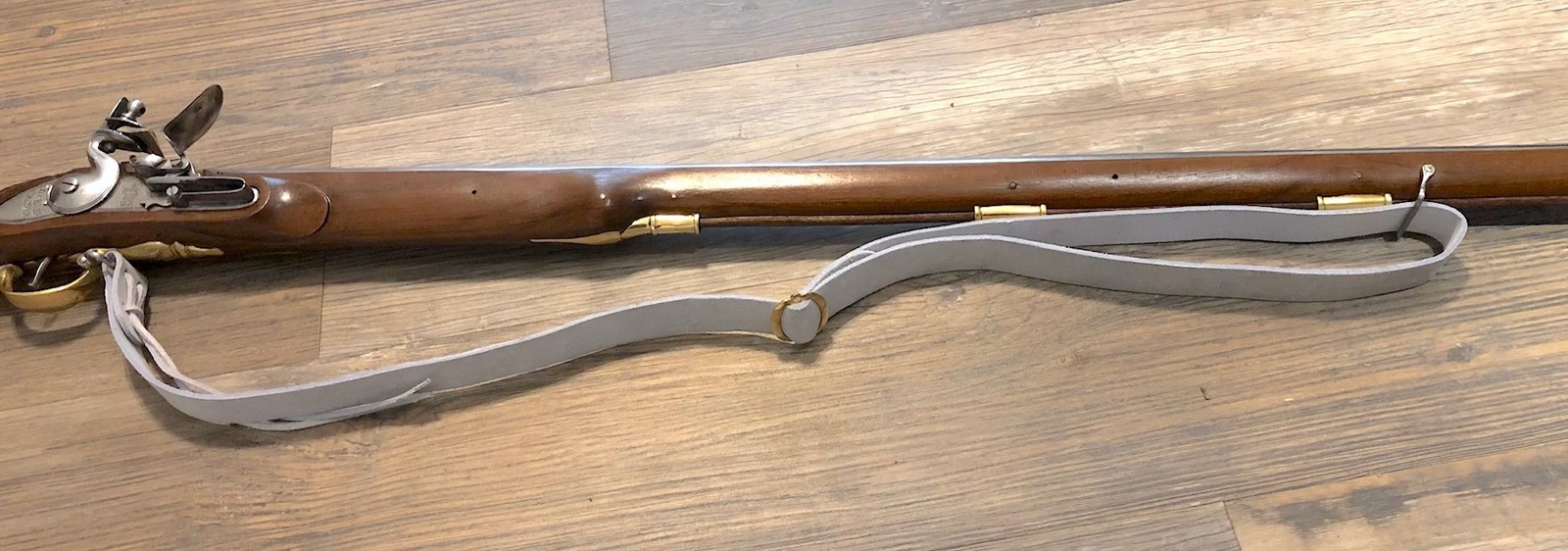 White Buff Leather Musket Sling with Buckle