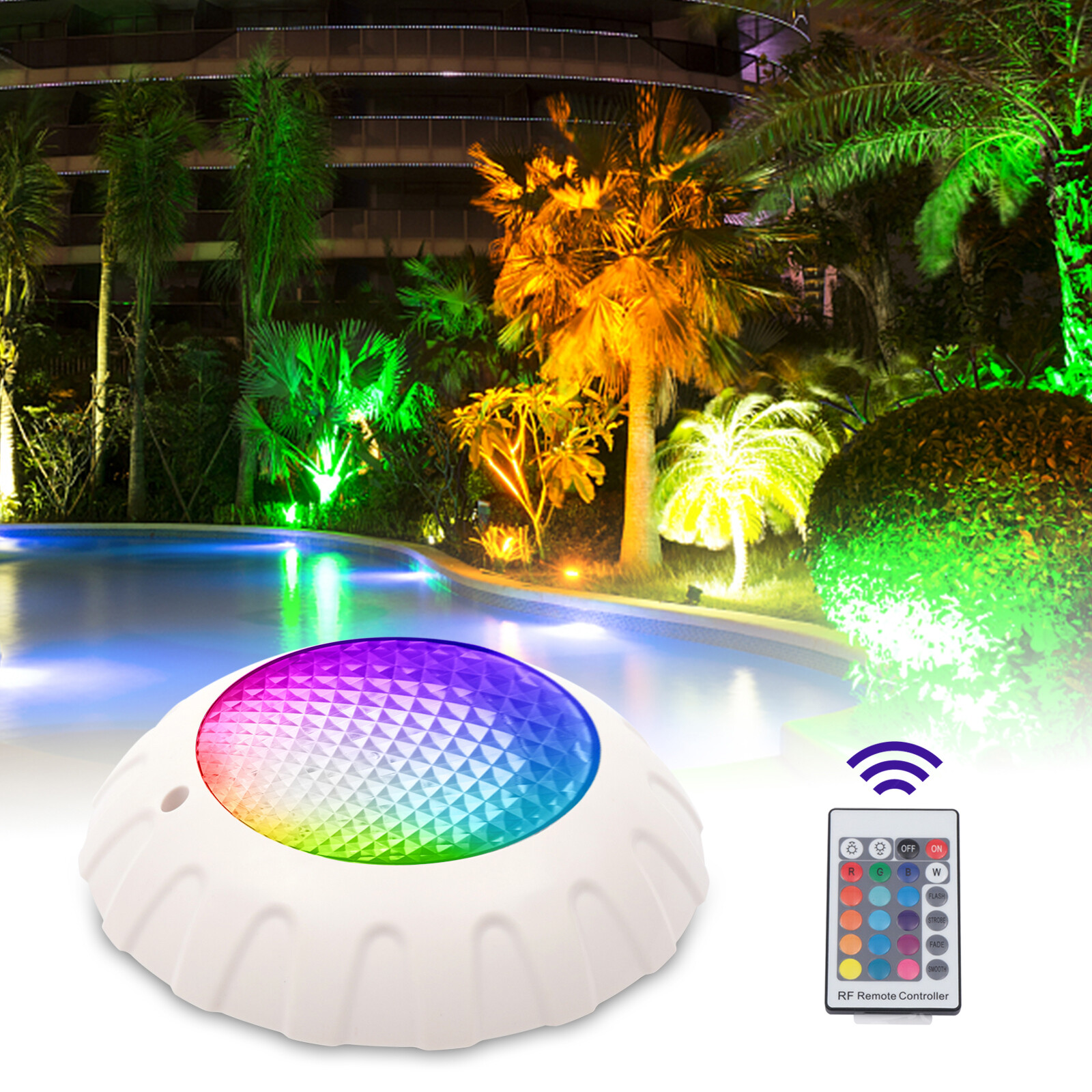 12V 38W Waterproof RGB Swimming LED Pool Lights underwater light IP68 Lamp Spa